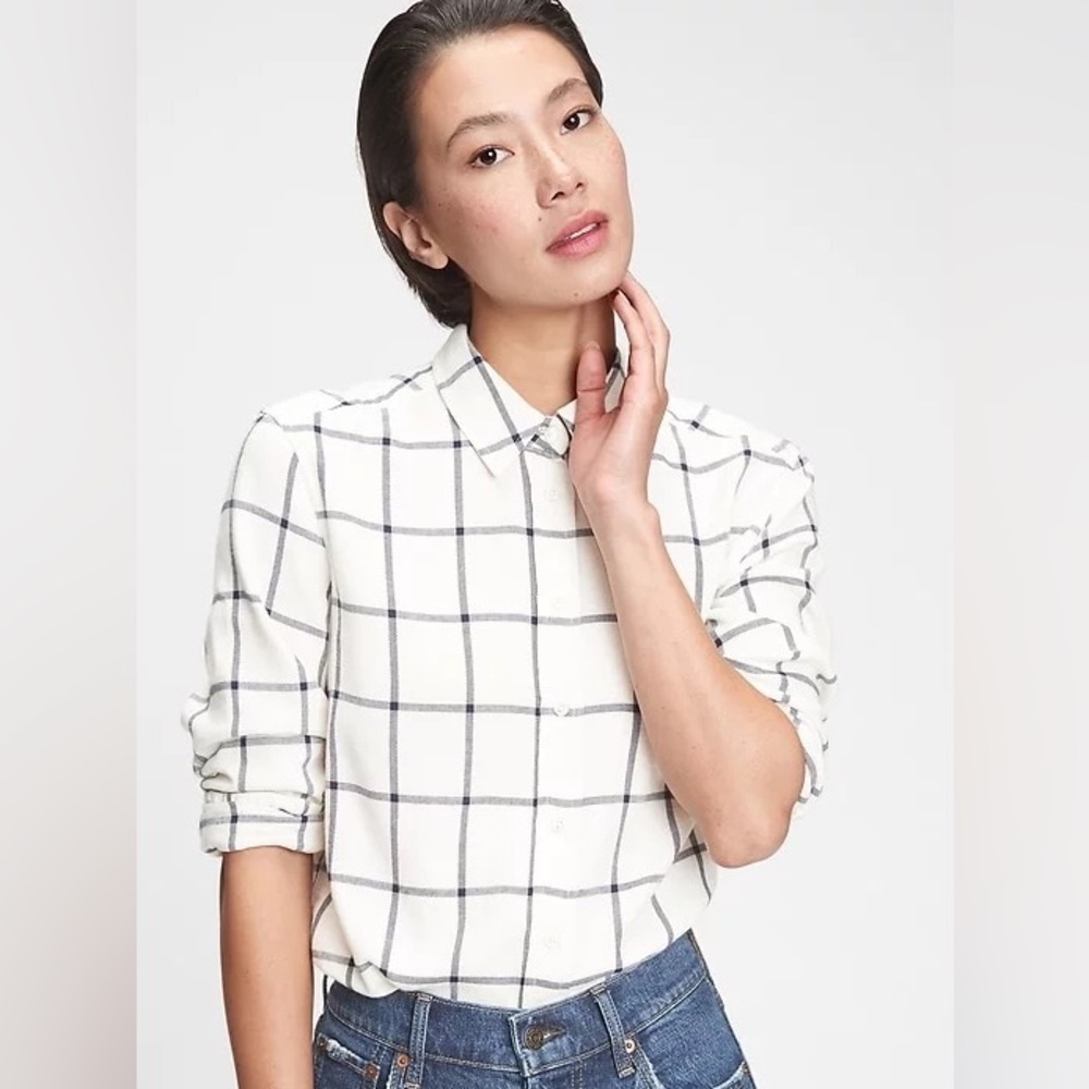 NWT✨Gap Windowpane button down💙🐚size small